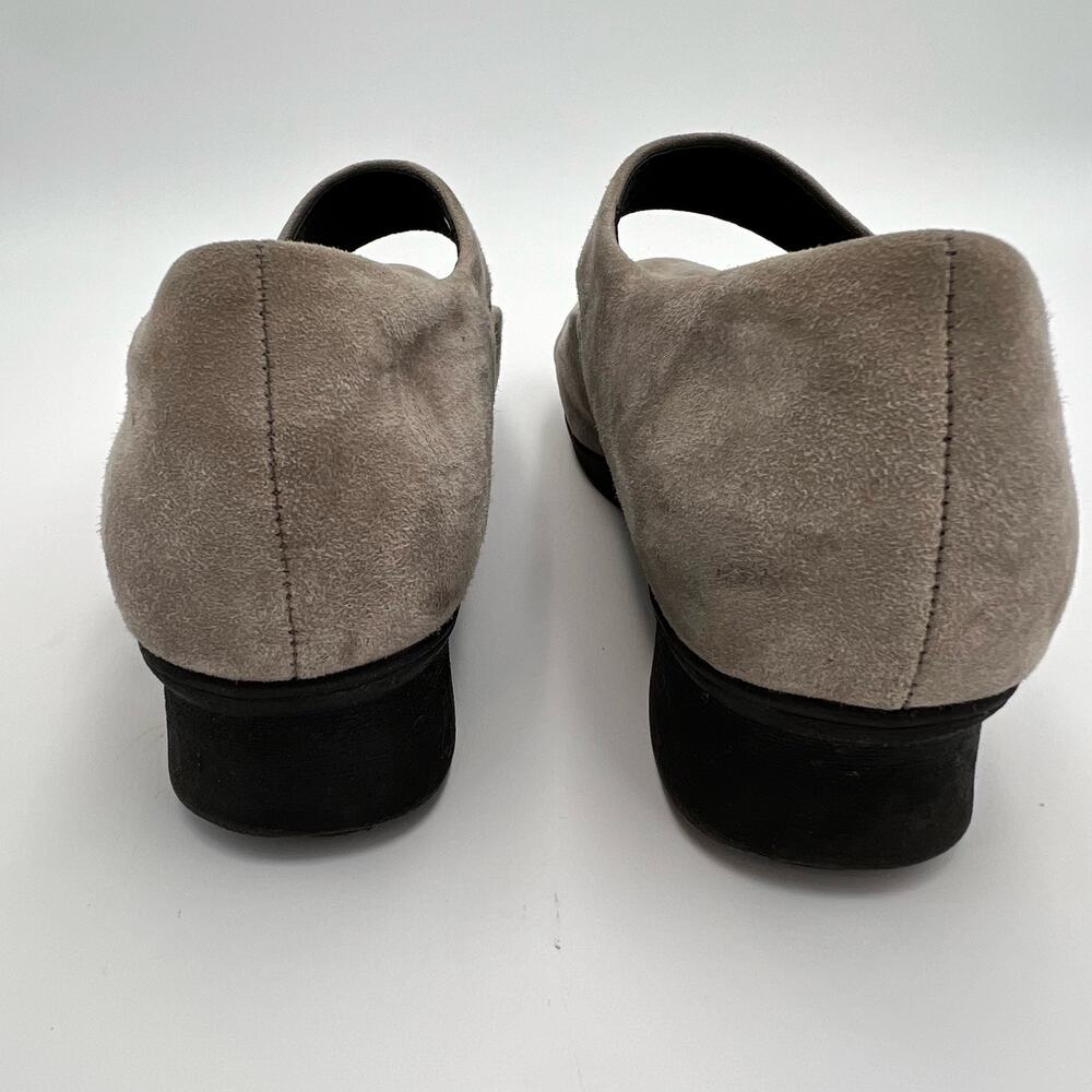 Abeo Ella Maryjane Wedge Shoes Womens 8.5 Gray Suede Leather Comfort Walking - Picture 4 of 10
